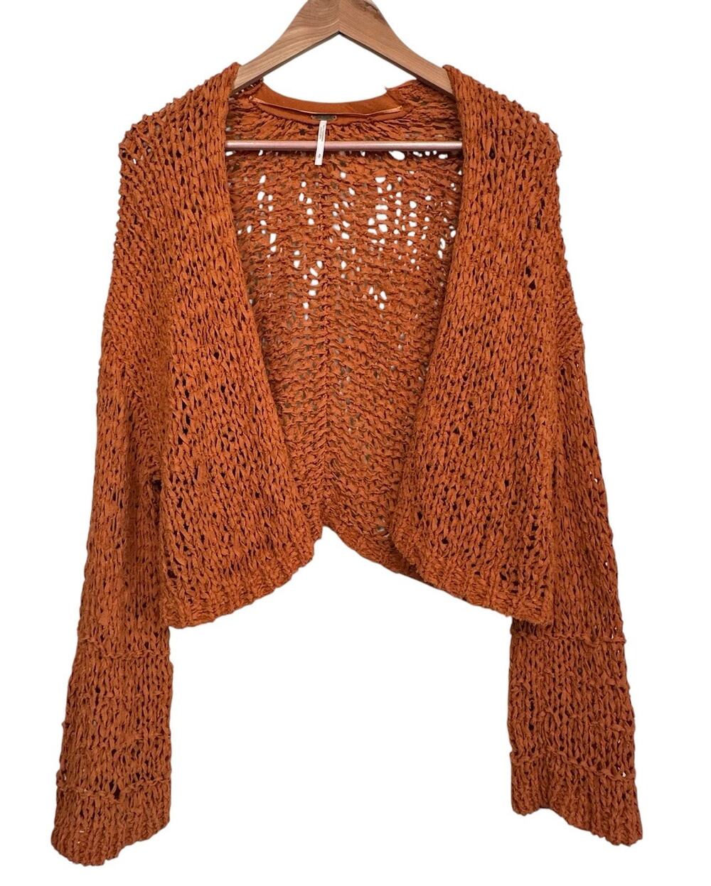 Free People Women's Daiquiri Cardi Ginger Muse Size Small Boho Bell Sleeve